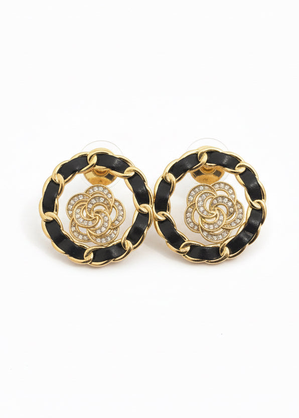 Boucles d’oreilles Rosace noire