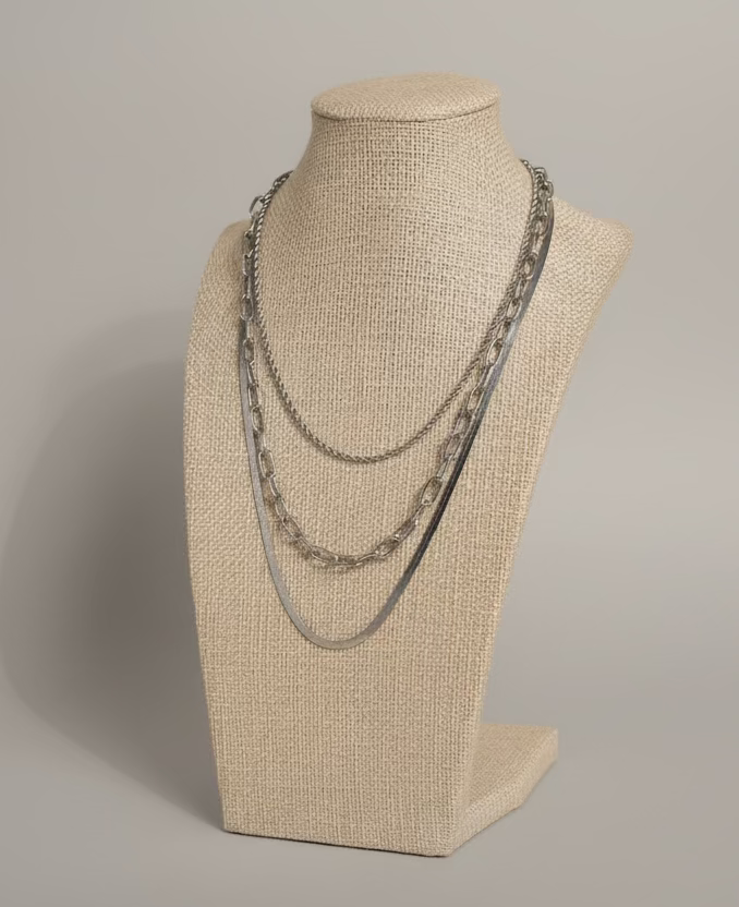 Collier Silver lueur triple