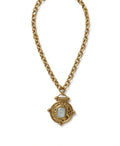 Collier pendentif vintage doré